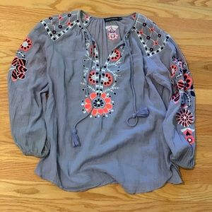 Antik Batik Embroidered Boho Top